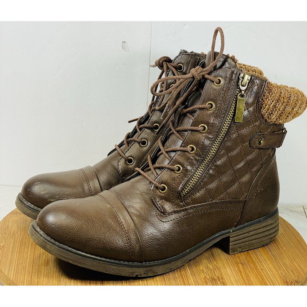 STQ Women's Brown Rubber Ankle Boot Size 11